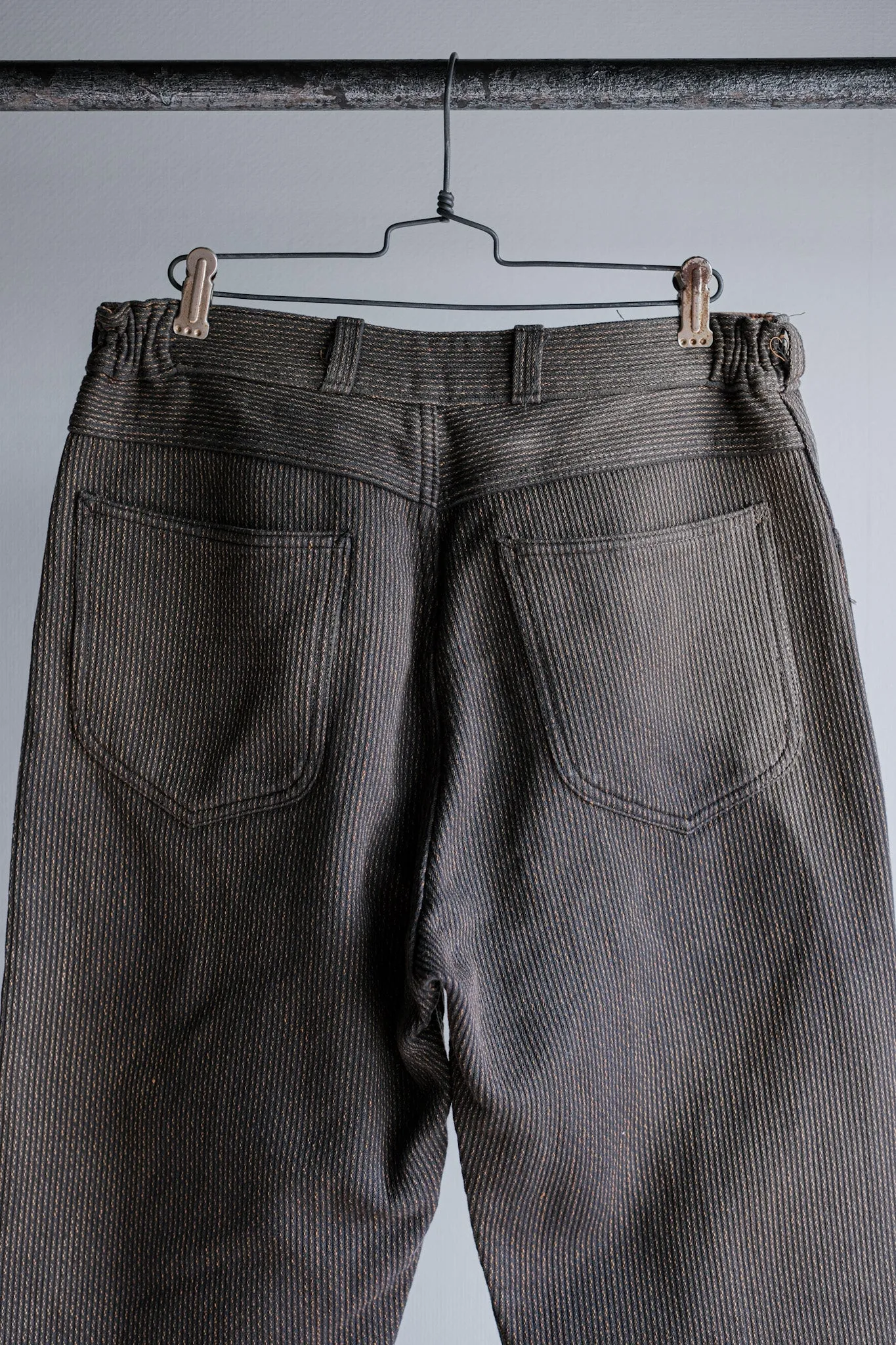 [~ 50's] French vintage mixte coton piqué Pantalon de travail.44-76 