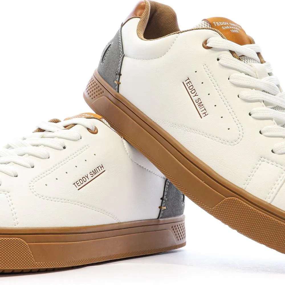 Baskets Blanches/Camel Homme Teddy Smith White Pu