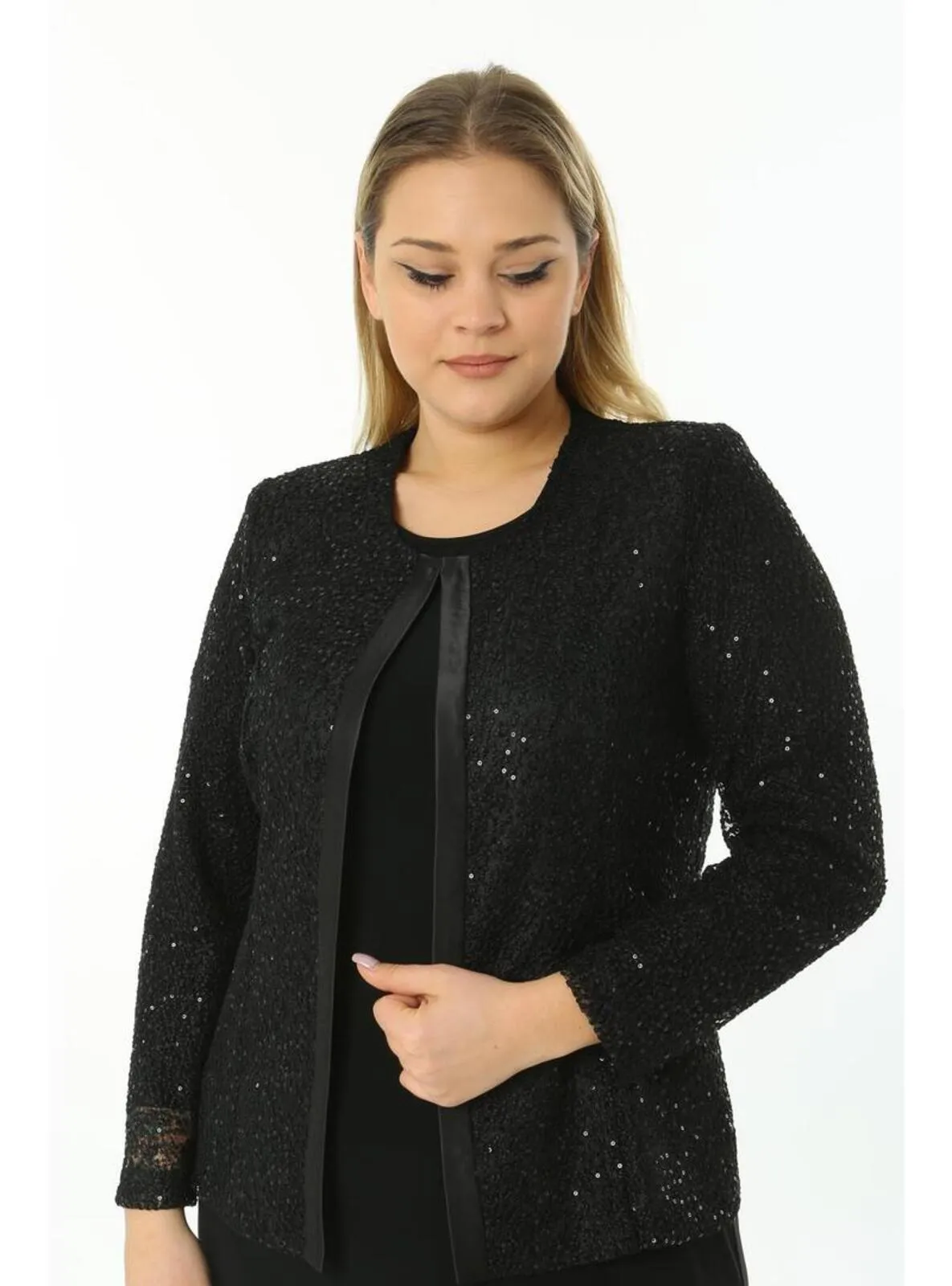 Black - Plus Size Evening Suit - Arıkan