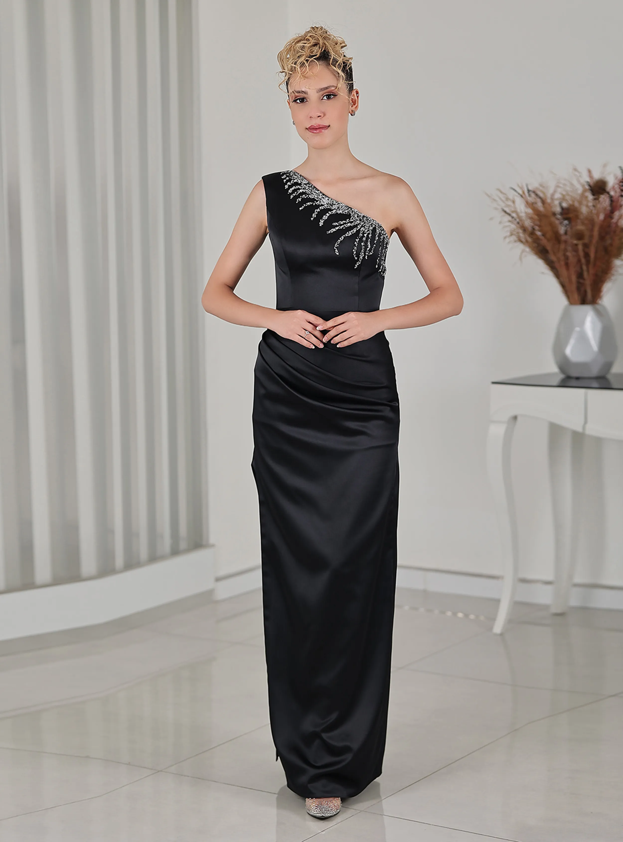 Black - Unlined - Modest Evening Dress