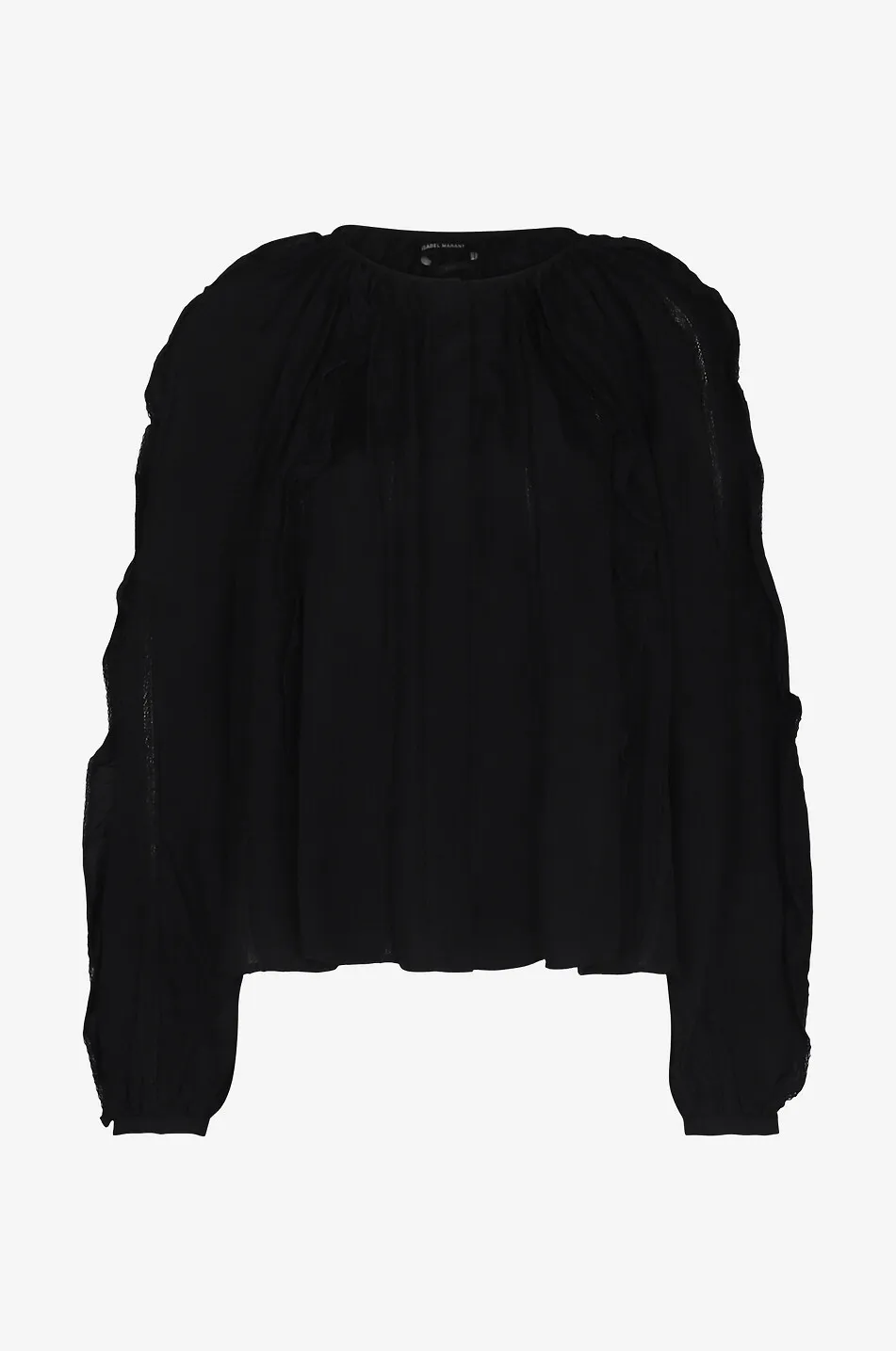 Blouse ample en soie et dentelle Cyrielle