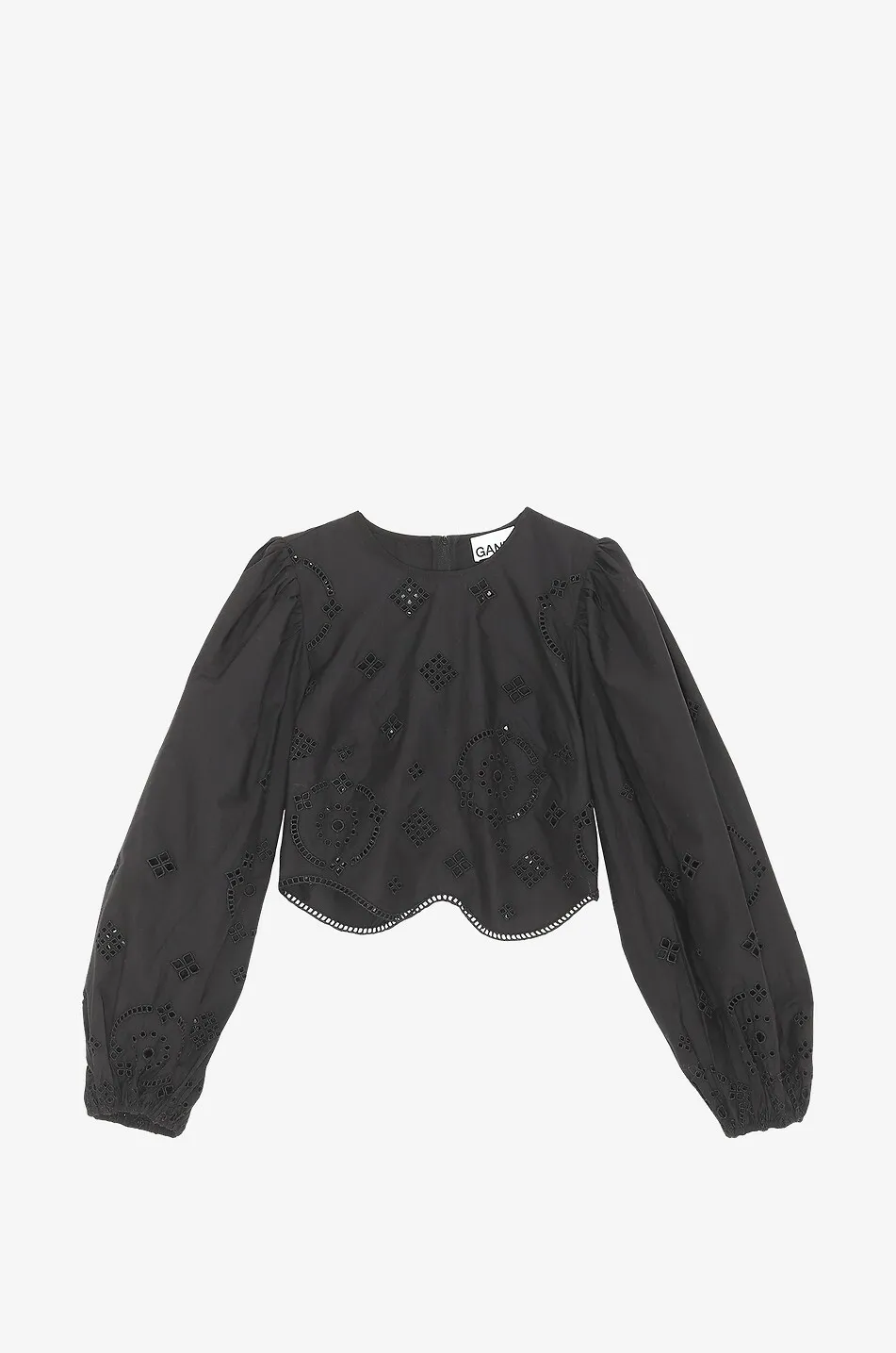 Blouse en popeline à broderies anglaises