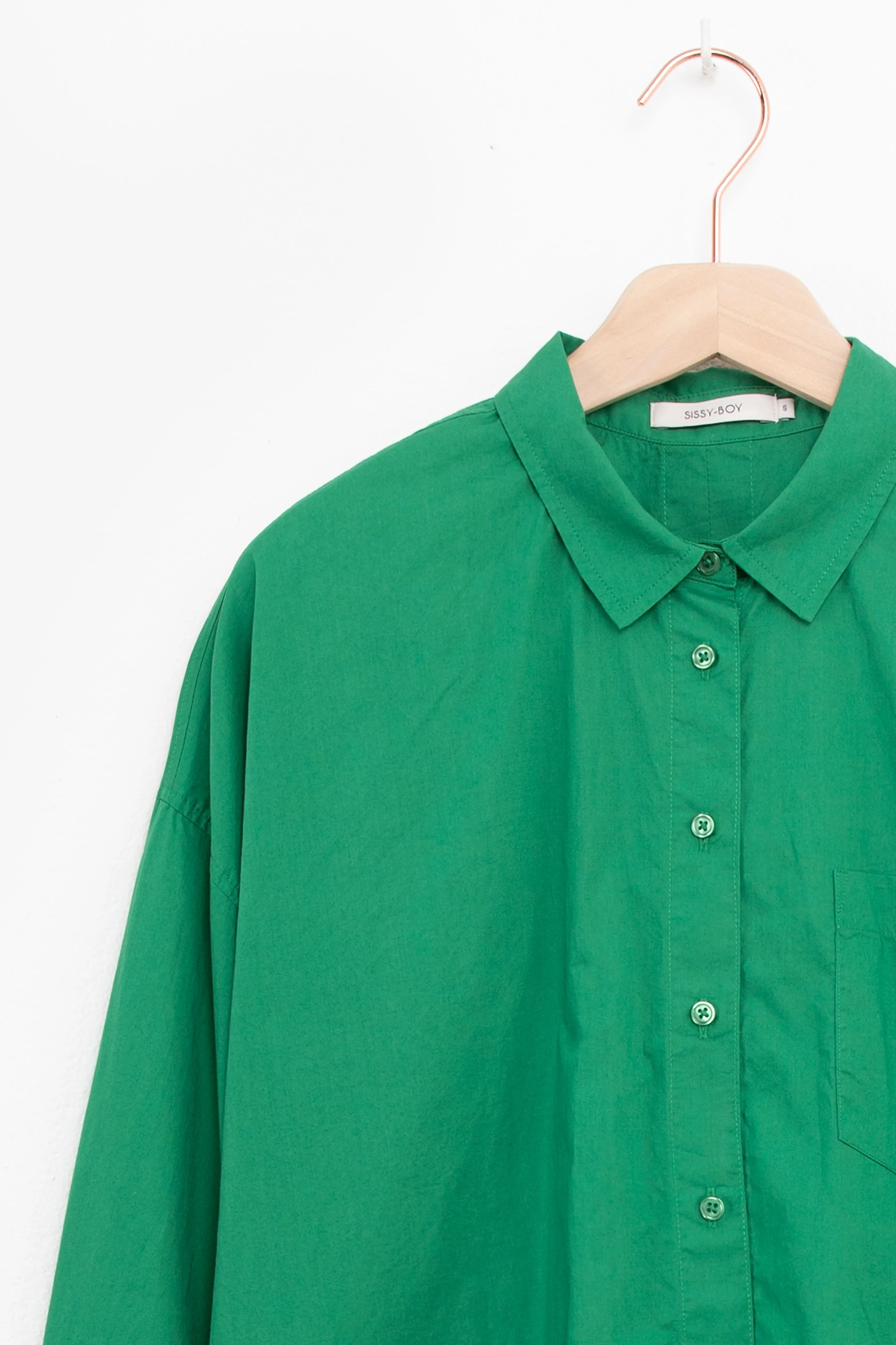 Blouse oversize en popeline - vert