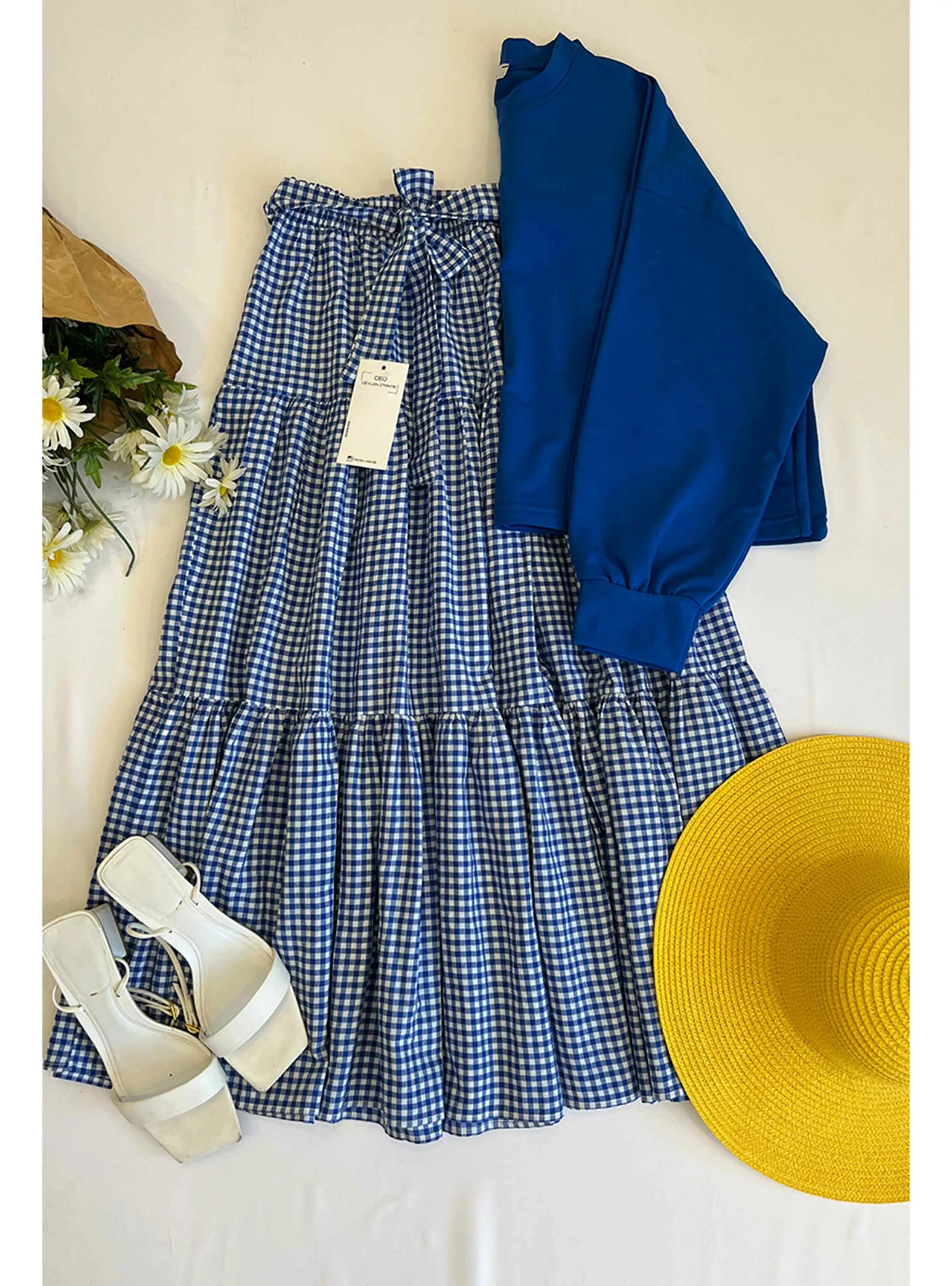 Blue - Checkered - Unlined - Suit