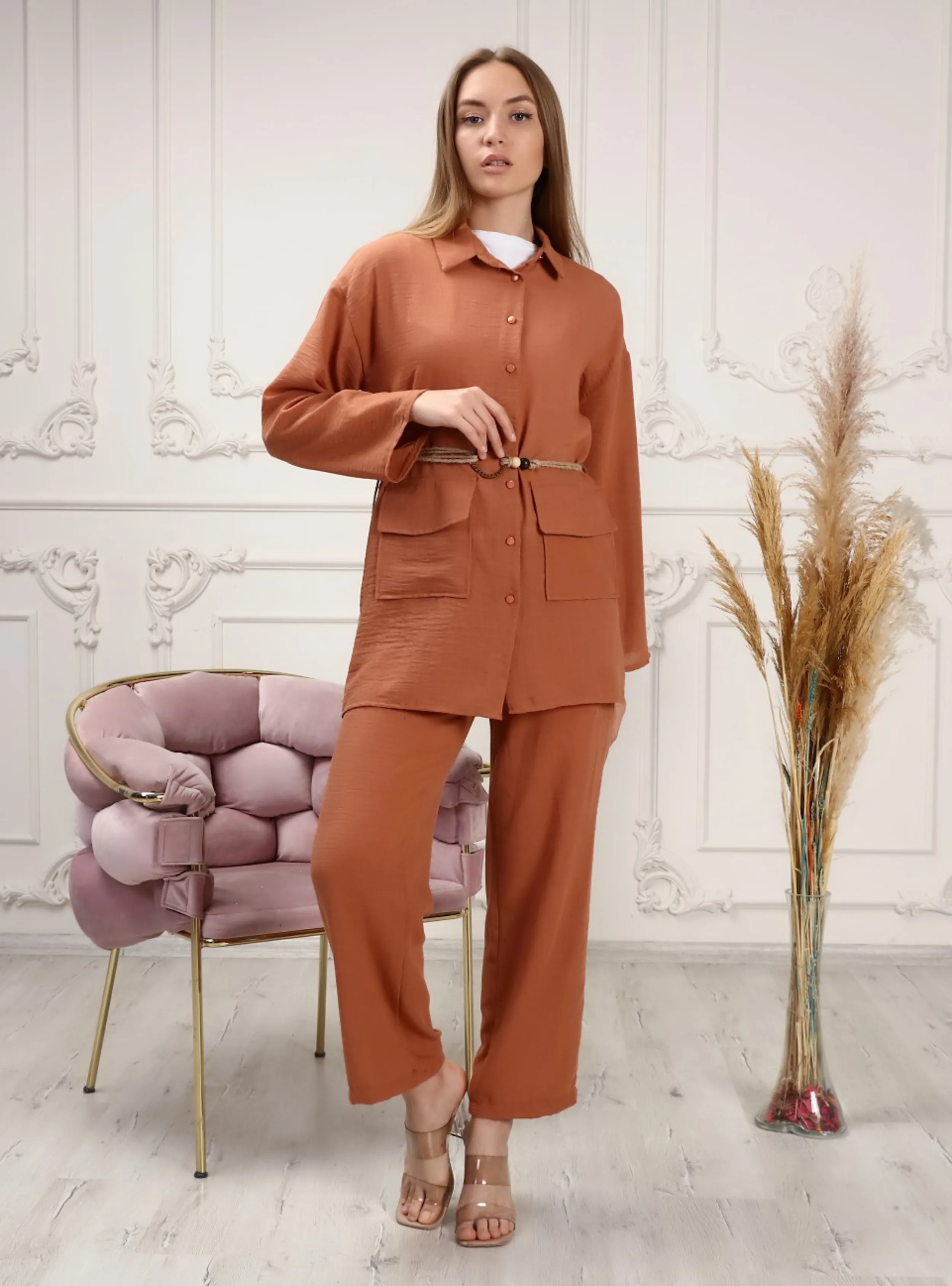 Brick Red - Cuban Collar - Suit