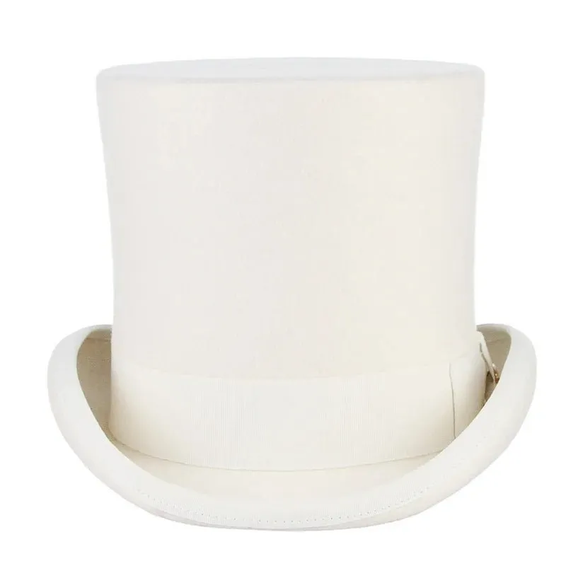 Chapeau haut de forme blanc mariage