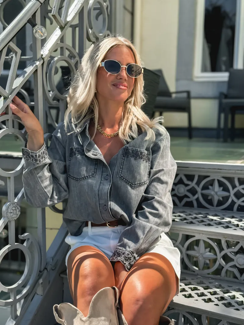 Chemise en jeans Éllia - Gris