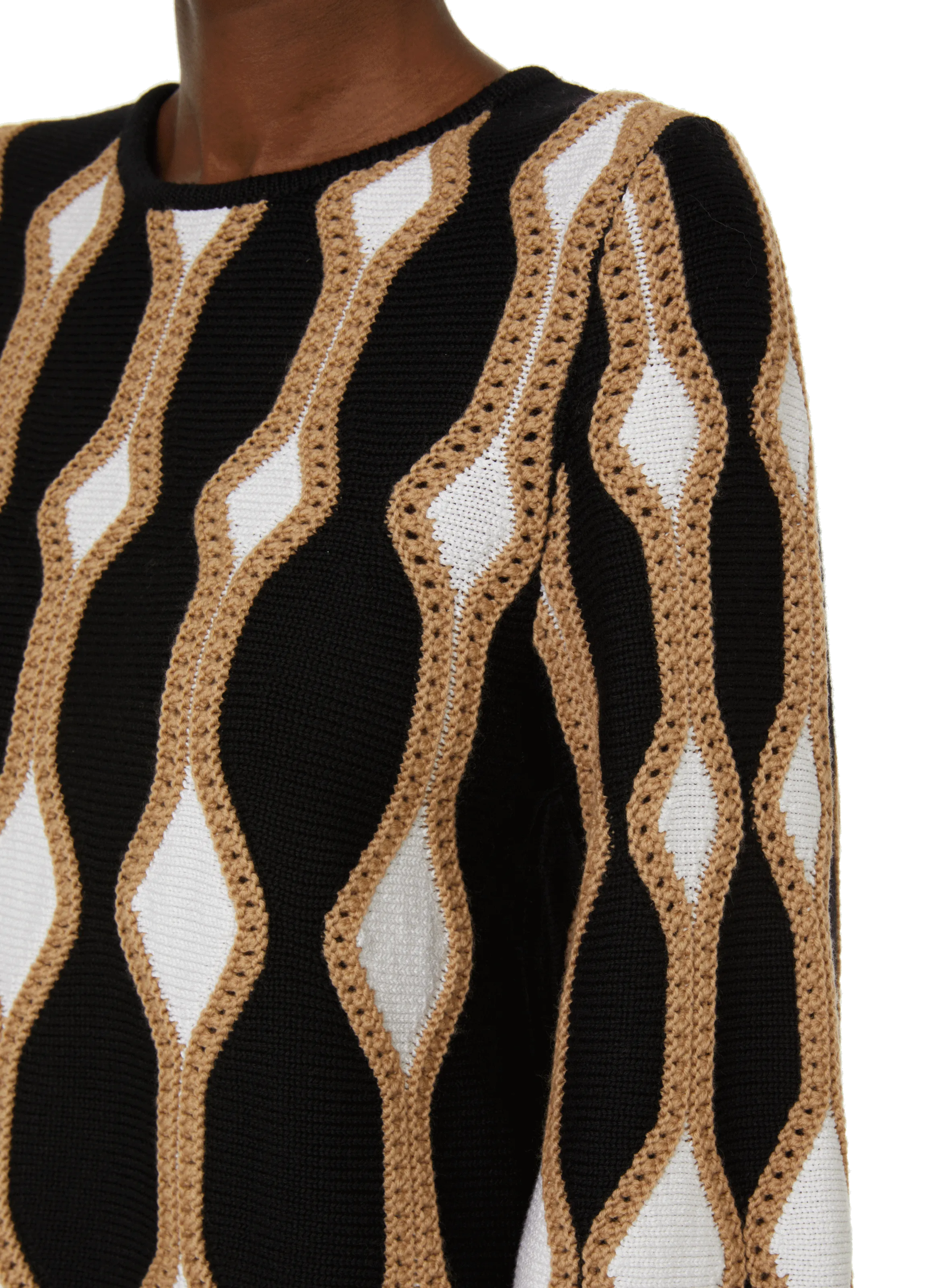 CHLOÉ  Pull à motif en laine  - Marron