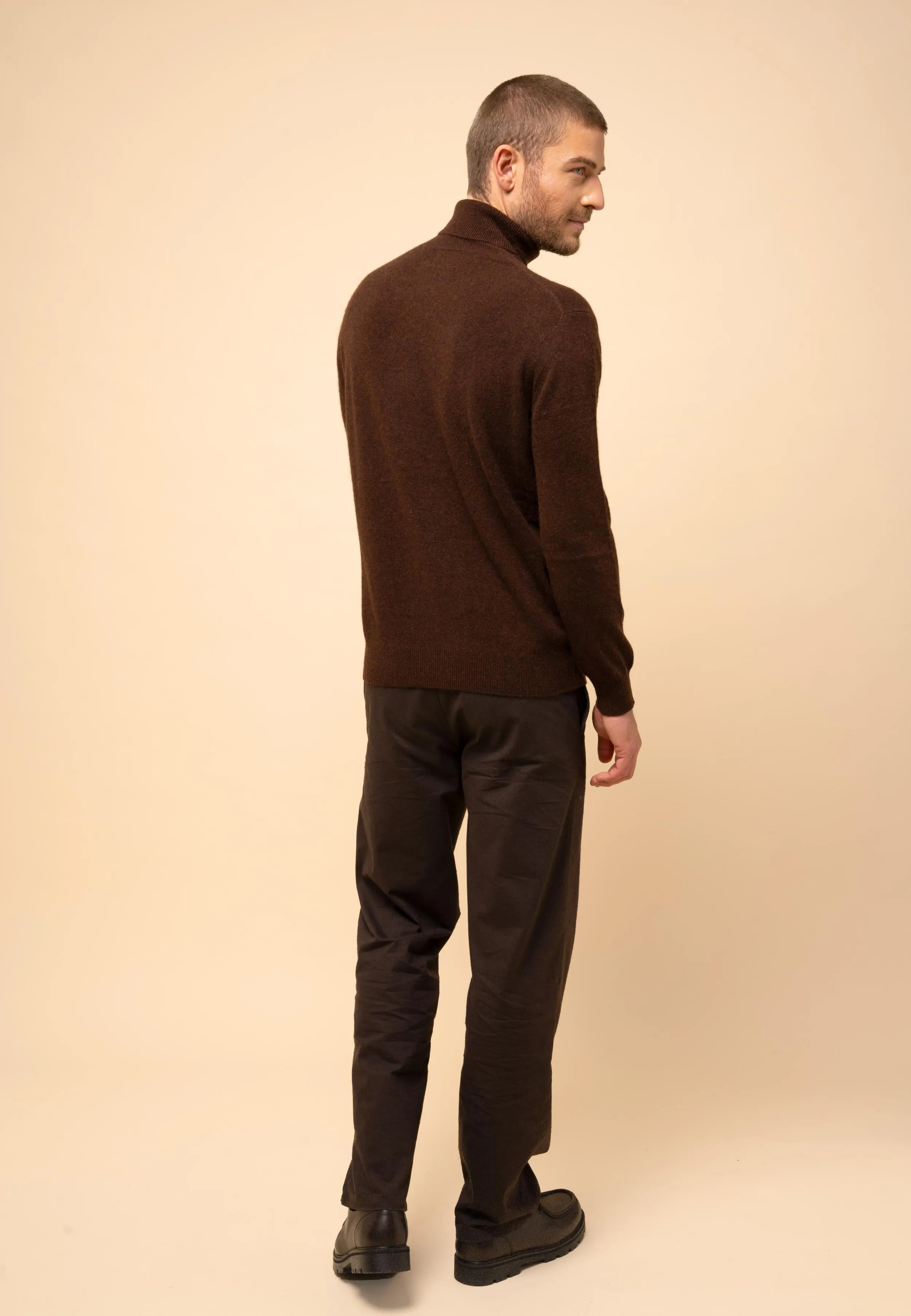 CONNOR pull col roulé café