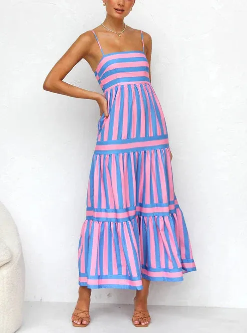 Cora - Robe longue rayée