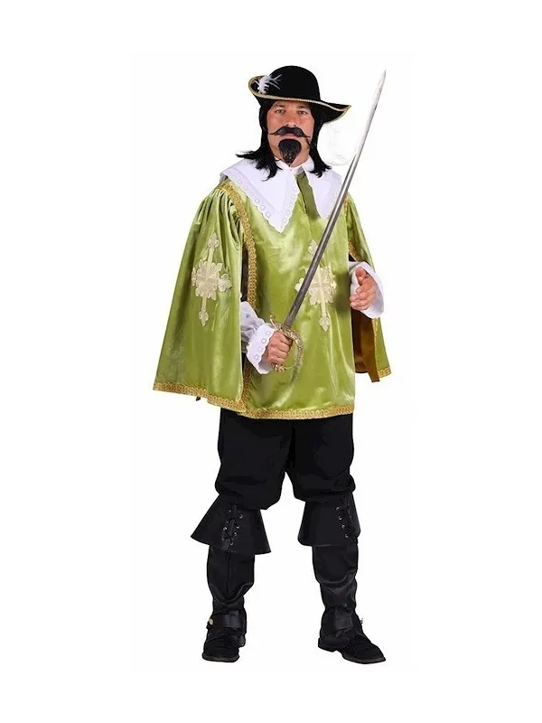 Costume Mousquetaire vert Homme qualité supérieur du S au XXL