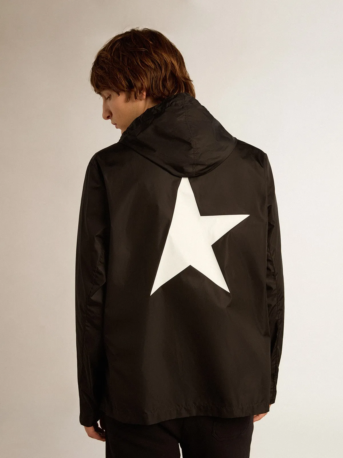 Coupe-vent noir pour homme | Golden Goose