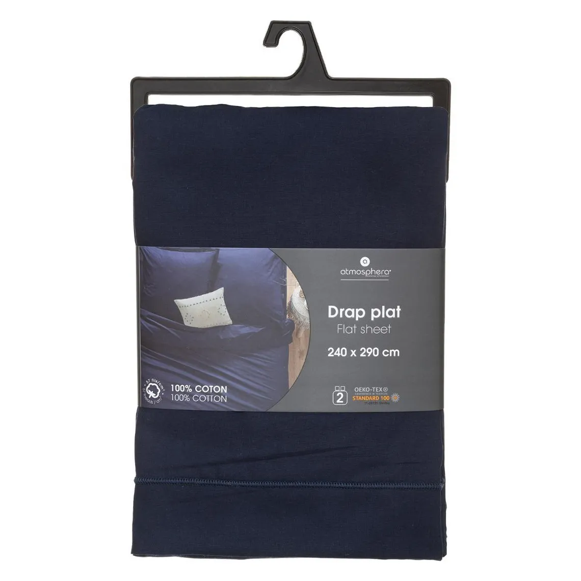 Drap Plat 2 Pièces Encre 240 x 290 | 3 Suisses