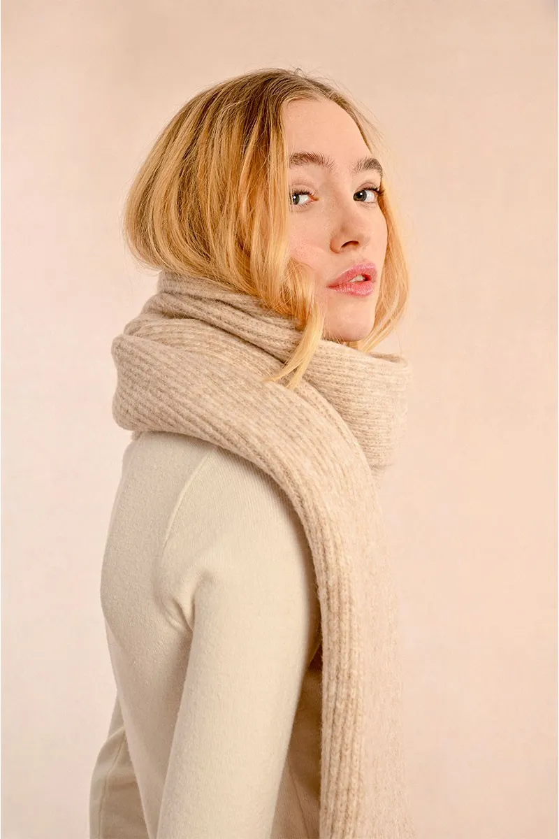 Écharpe côtelée beige - Molly Bracken
