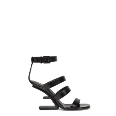 Fendi First - Sandales à talon aiguille en cuir noir | Fendi