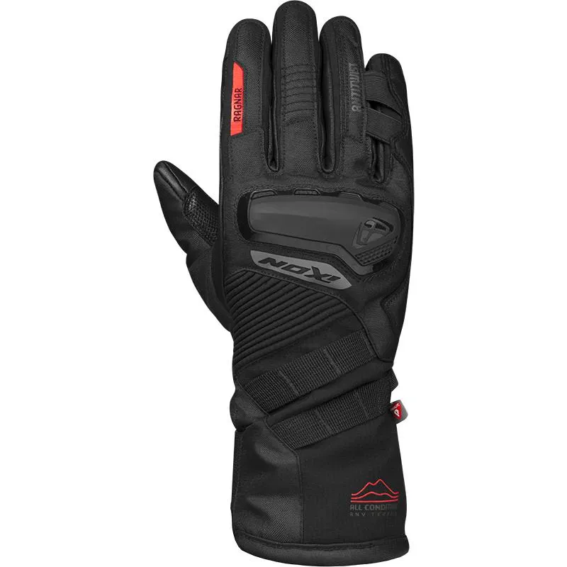 Gants PRO RAGNAR IXON noir/rouge vif - MAXXESS.FR, Gants moto hiver
