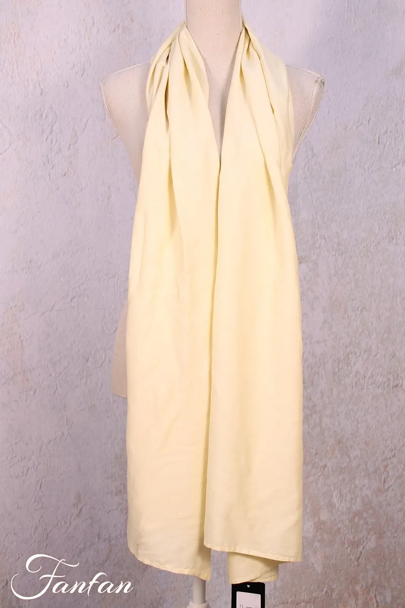 Grizas Foulard long en soie et bambou jaune 8105-S13