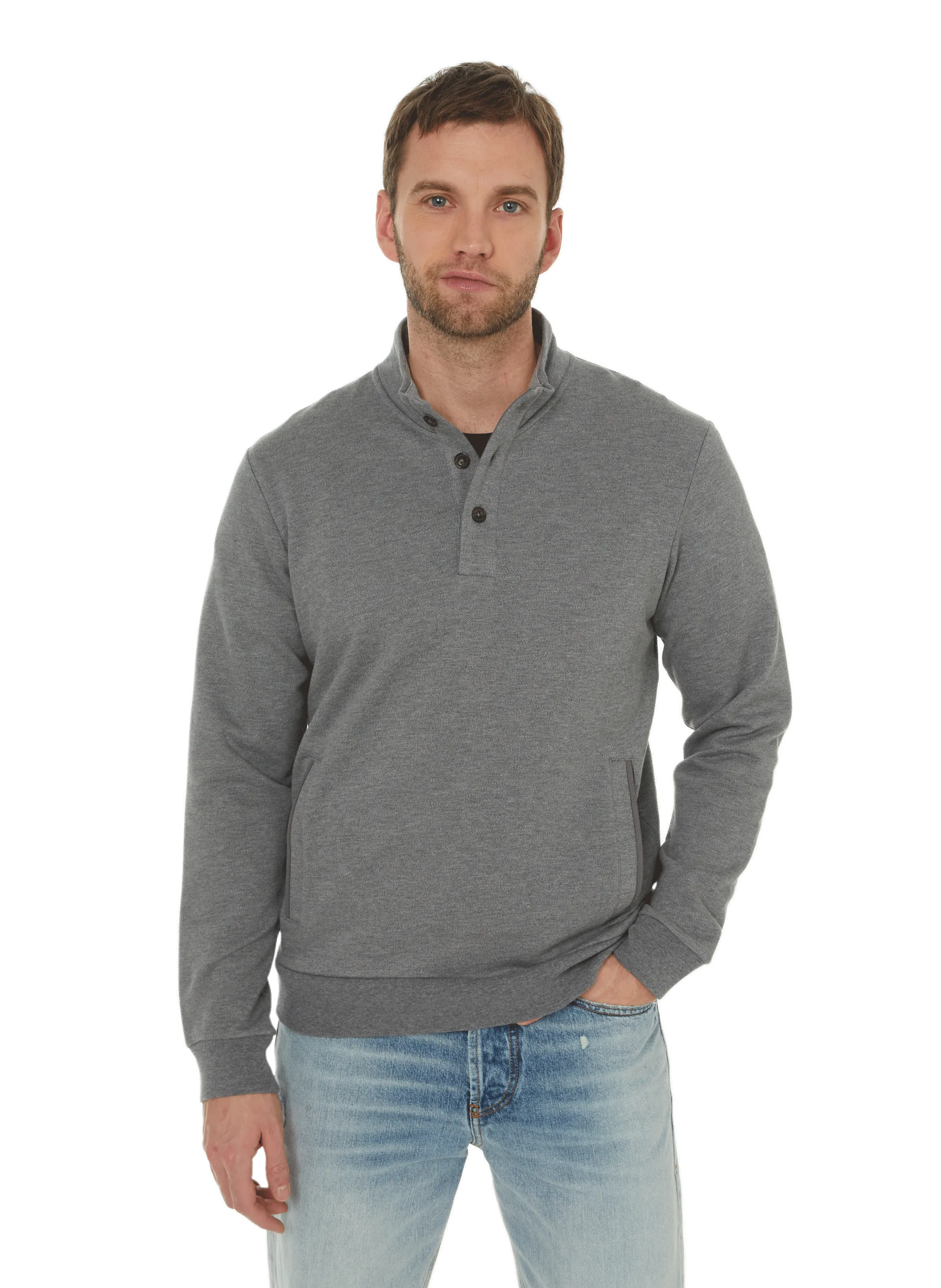 HACKETT  Pull à col boutonné - Gris