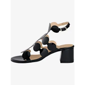 Helline – Sandales cuir de vache verni noir – Grandes pointures