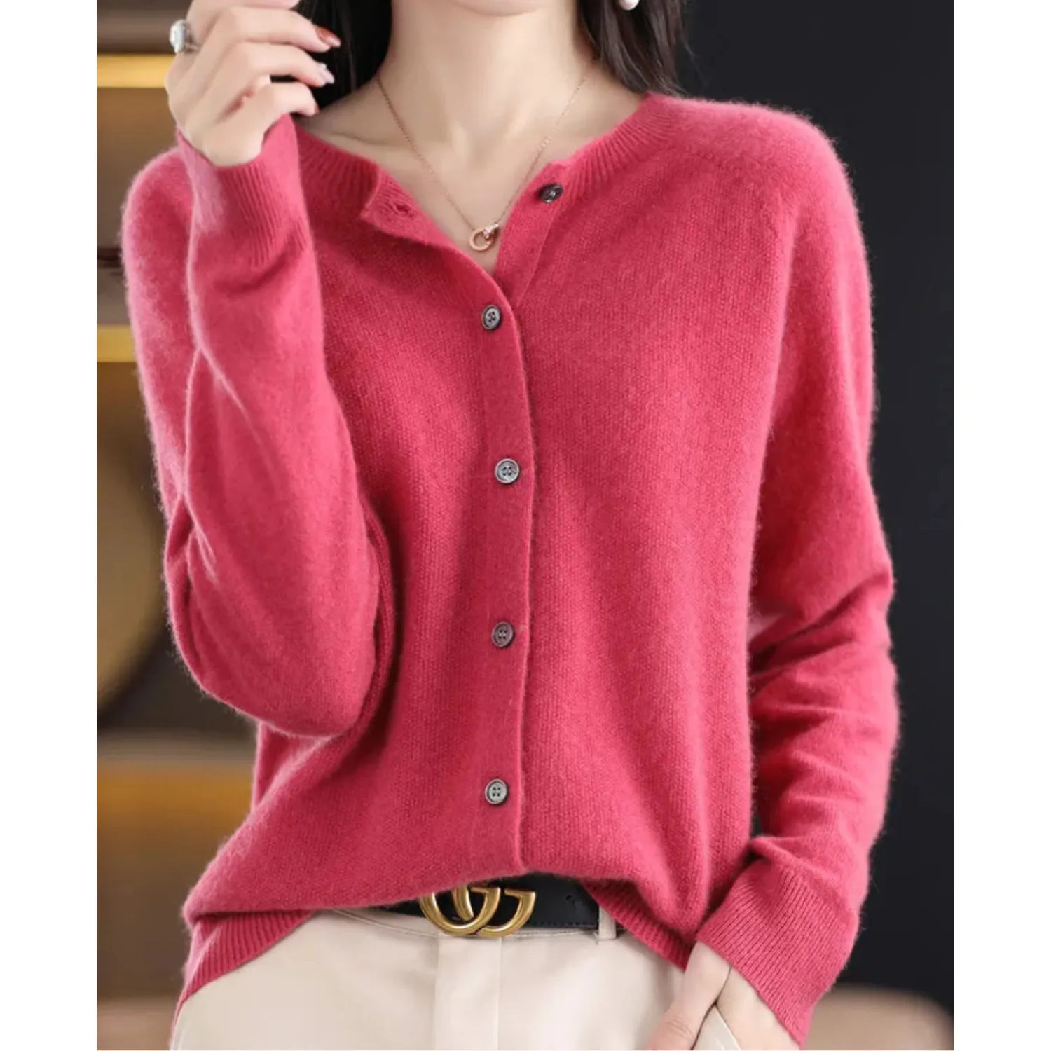 Ina - Pull-cachemire - Col rond élégant
