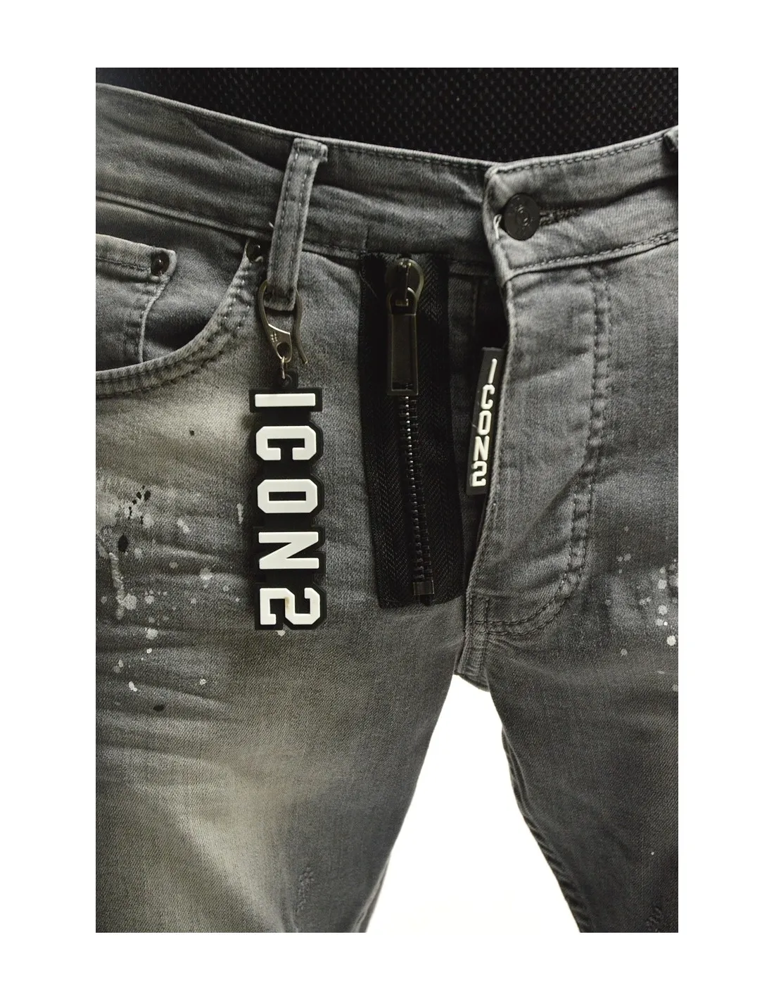 JEANS ICON 2 TROUÉ - GRIS / HOMME