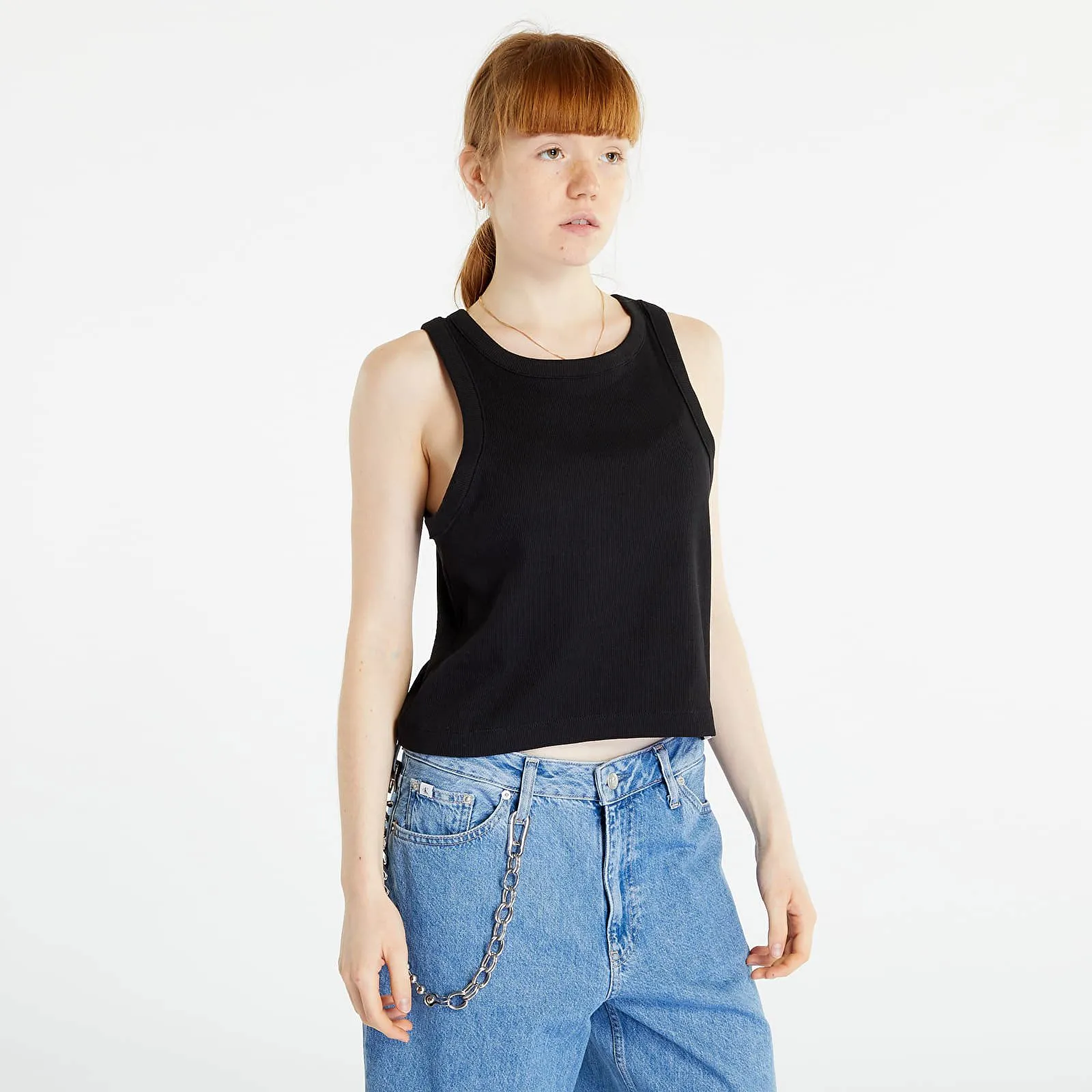 Jeans Ribbed Tank Top