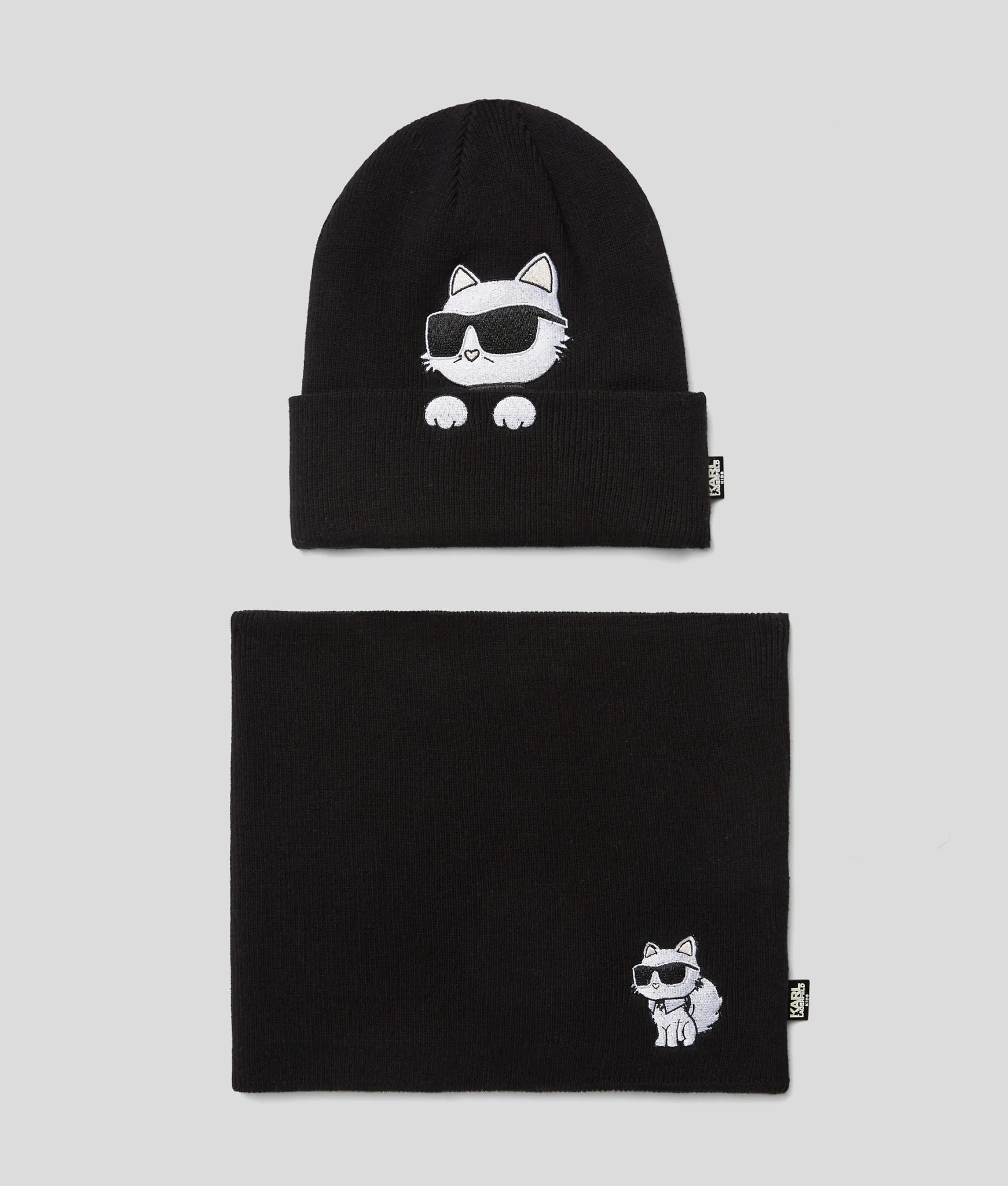 Karl Lagerfeld, Ensemble Bonnet Et Cache-cou Ikon Pour Filles, unisex, Noir, Taille: L4 Karl Lagerfeld