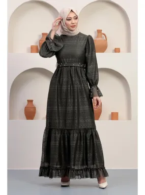 Khaki - Modest Evening Dress