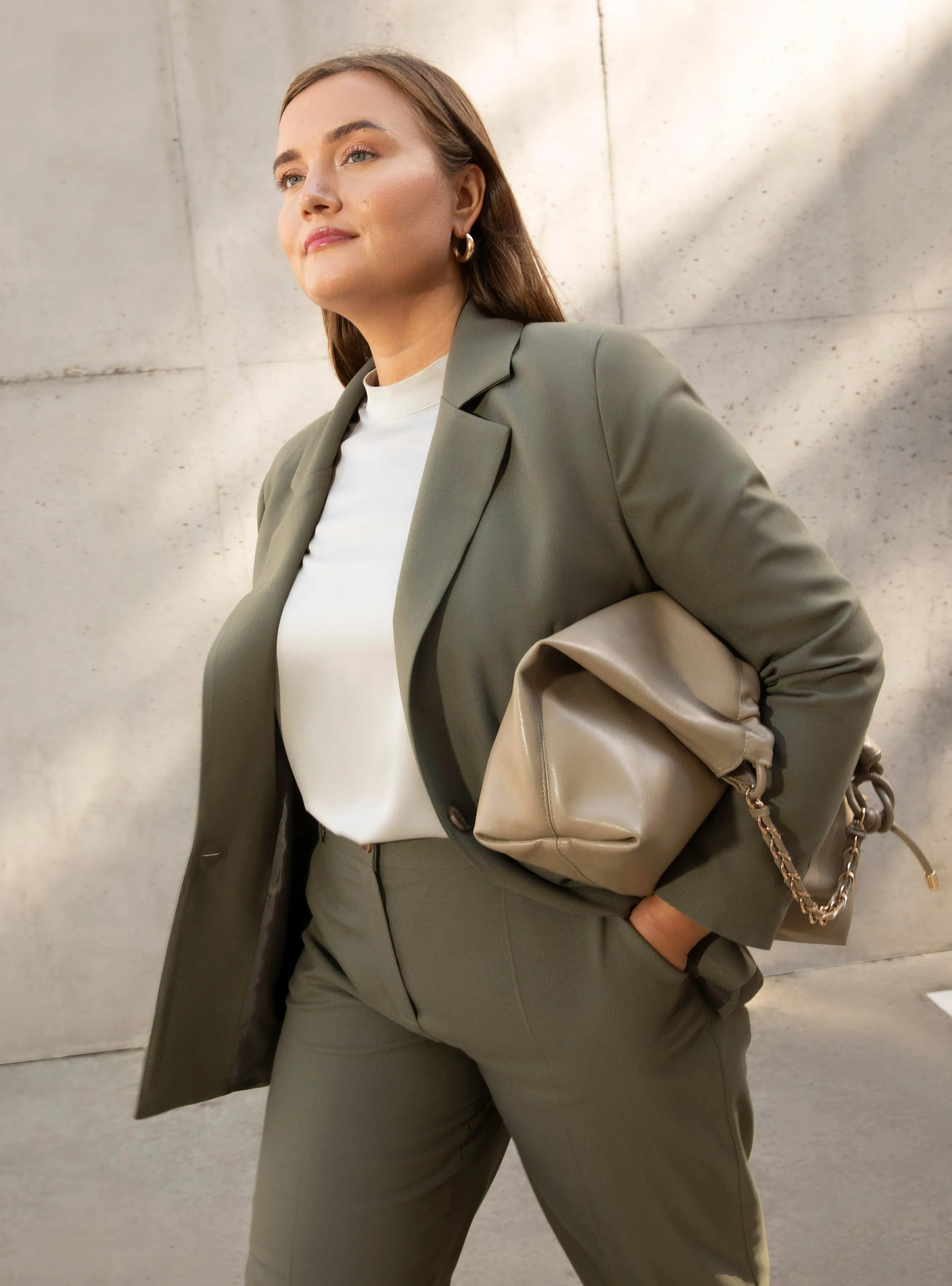 Khaki - Plus Size Jacket