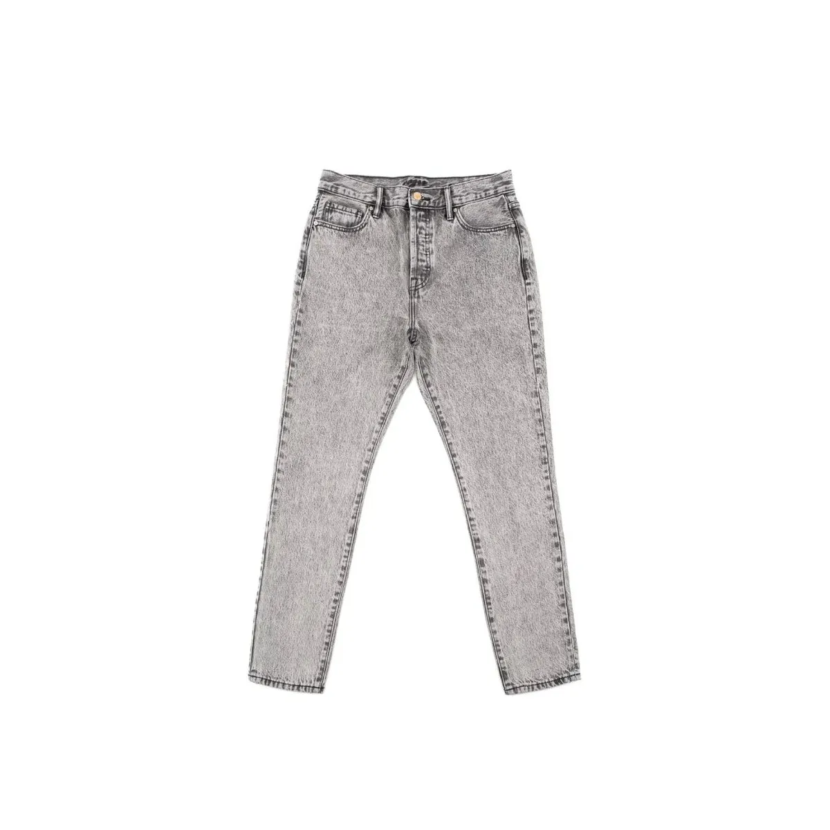 Nagev - Jeans mom gris clair délavé