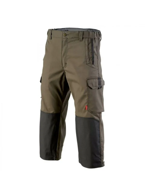 Pantacourt de travail Multipoches confort stretch marron