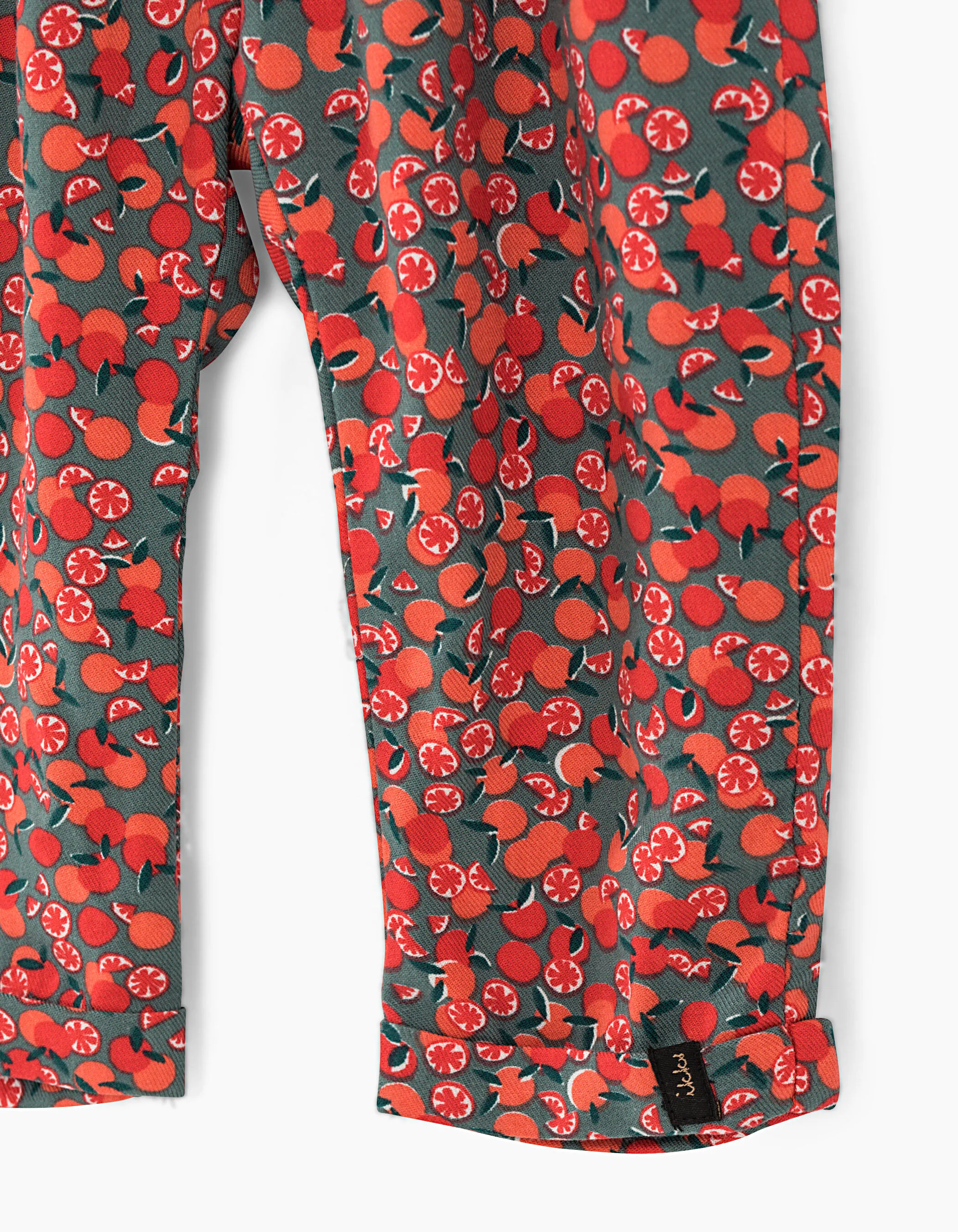Pantalon kaki clair imprimé oranges bébé fille