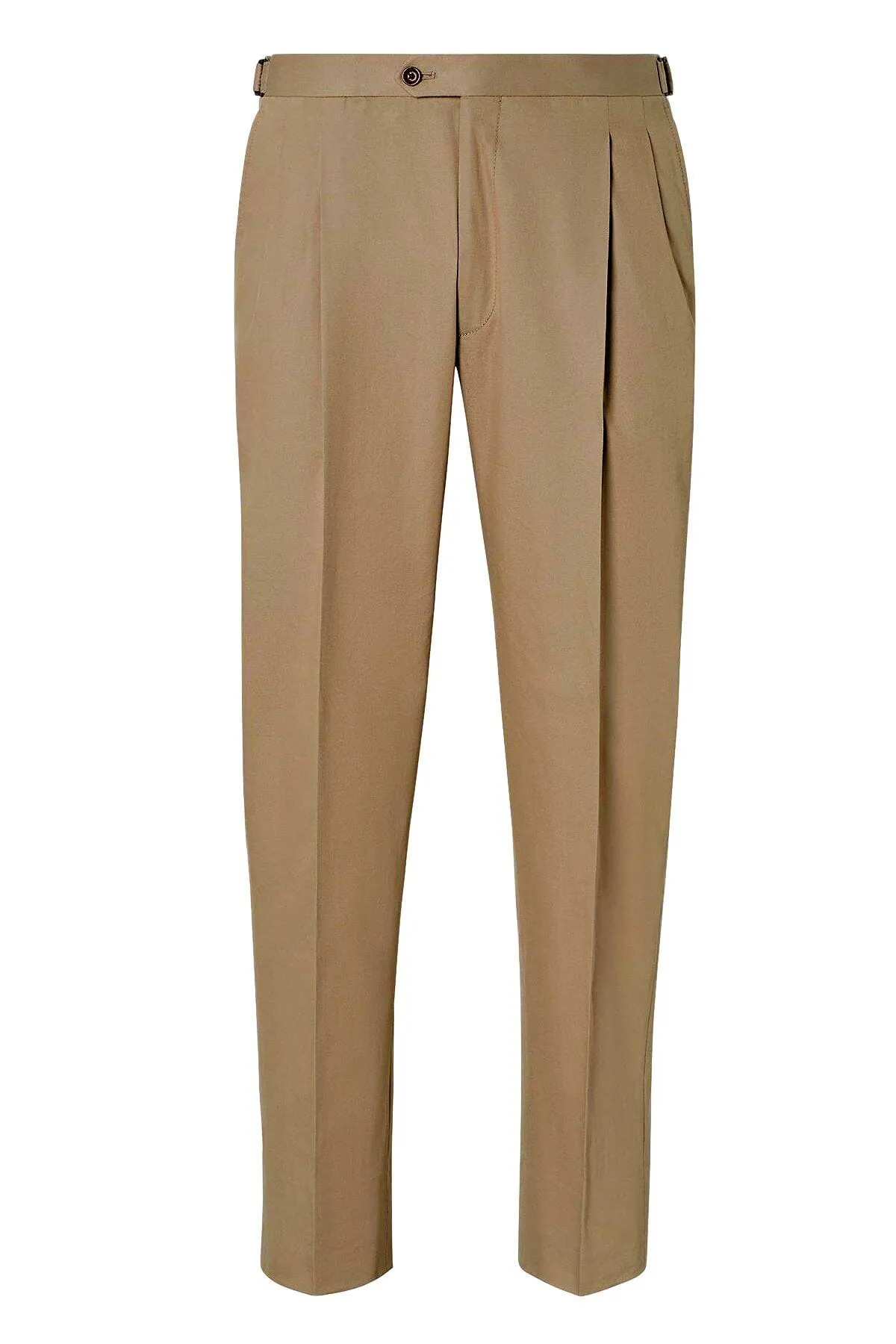Pantalon à plis de coton et laine