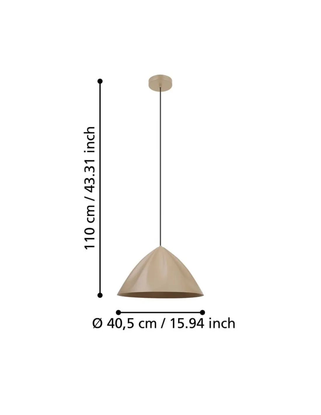 PODERE 900836 Lampe à suspension par EGLO | Design moderne en couleur sable