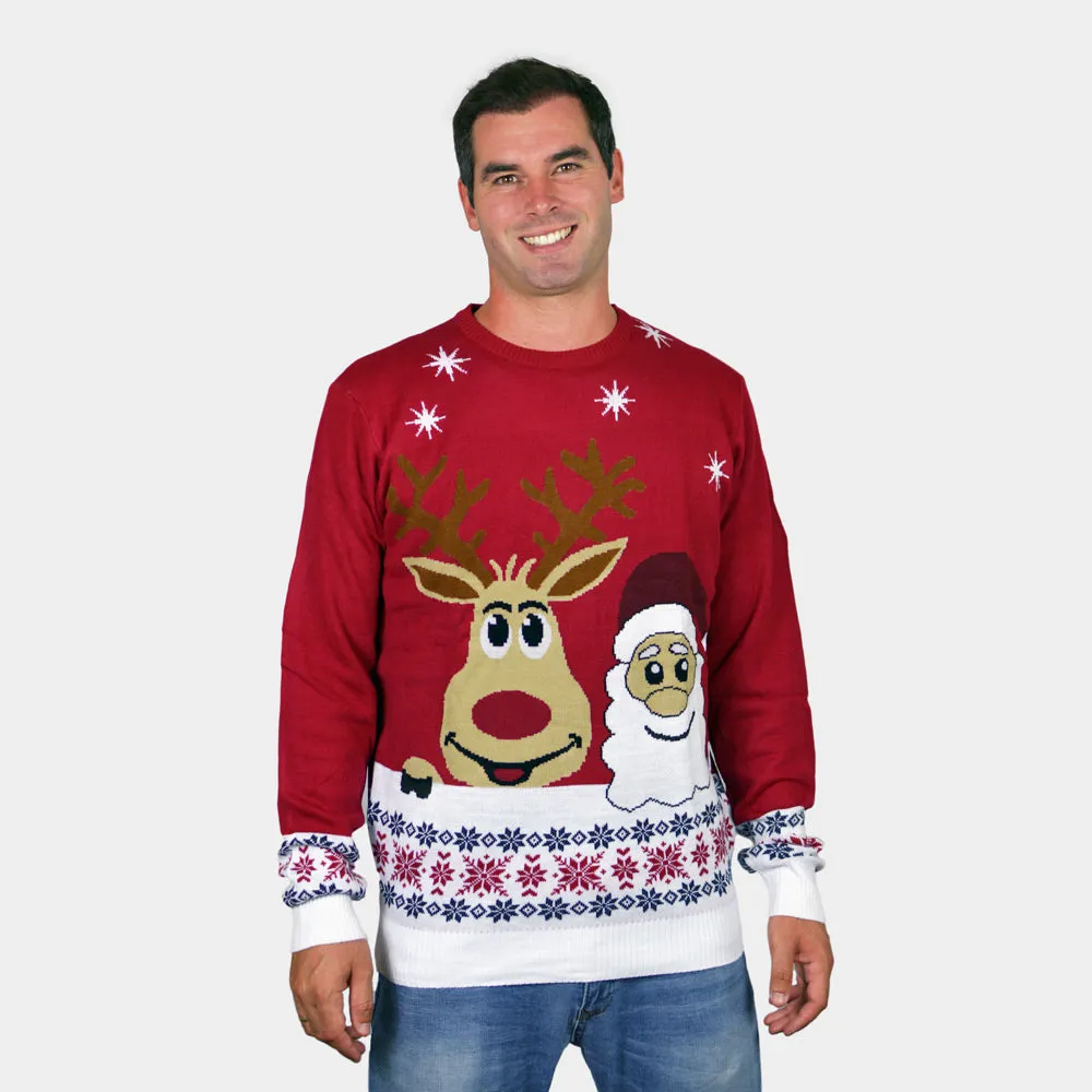 Pull de Nol pour Famille Nol et Renne Souriants