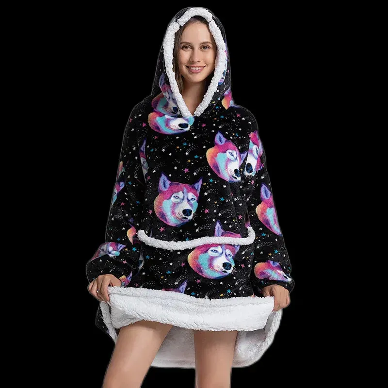 Pyjama Plaid Géant avec Manches et Capuche : Le Must-Have de l’Hiver