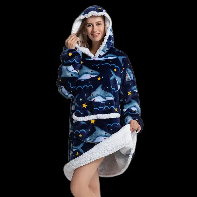Pyjama Plaid Géant avec Manches et Capuche : Le Must-Have de l’Hiver