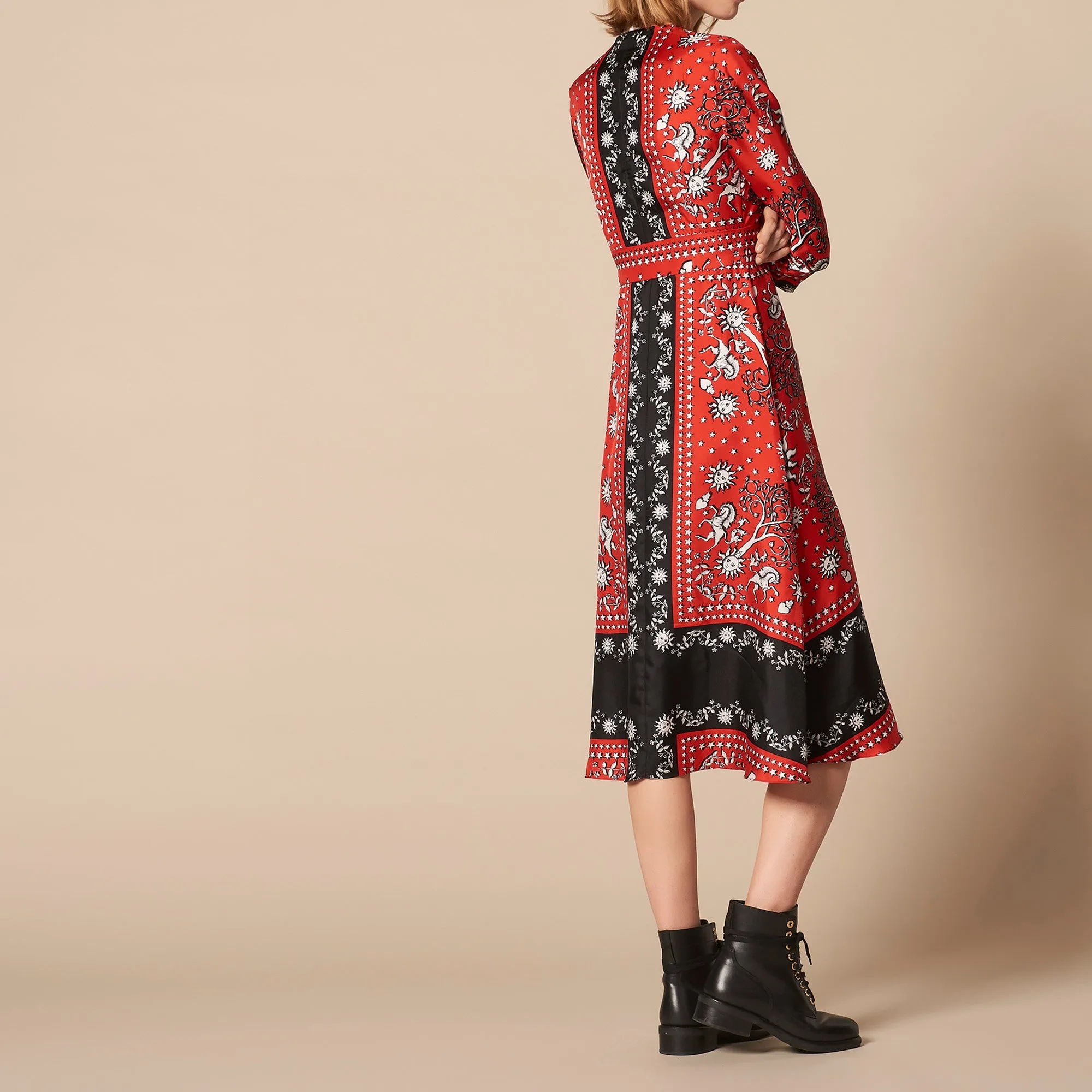 Robe droite imprimé foulard