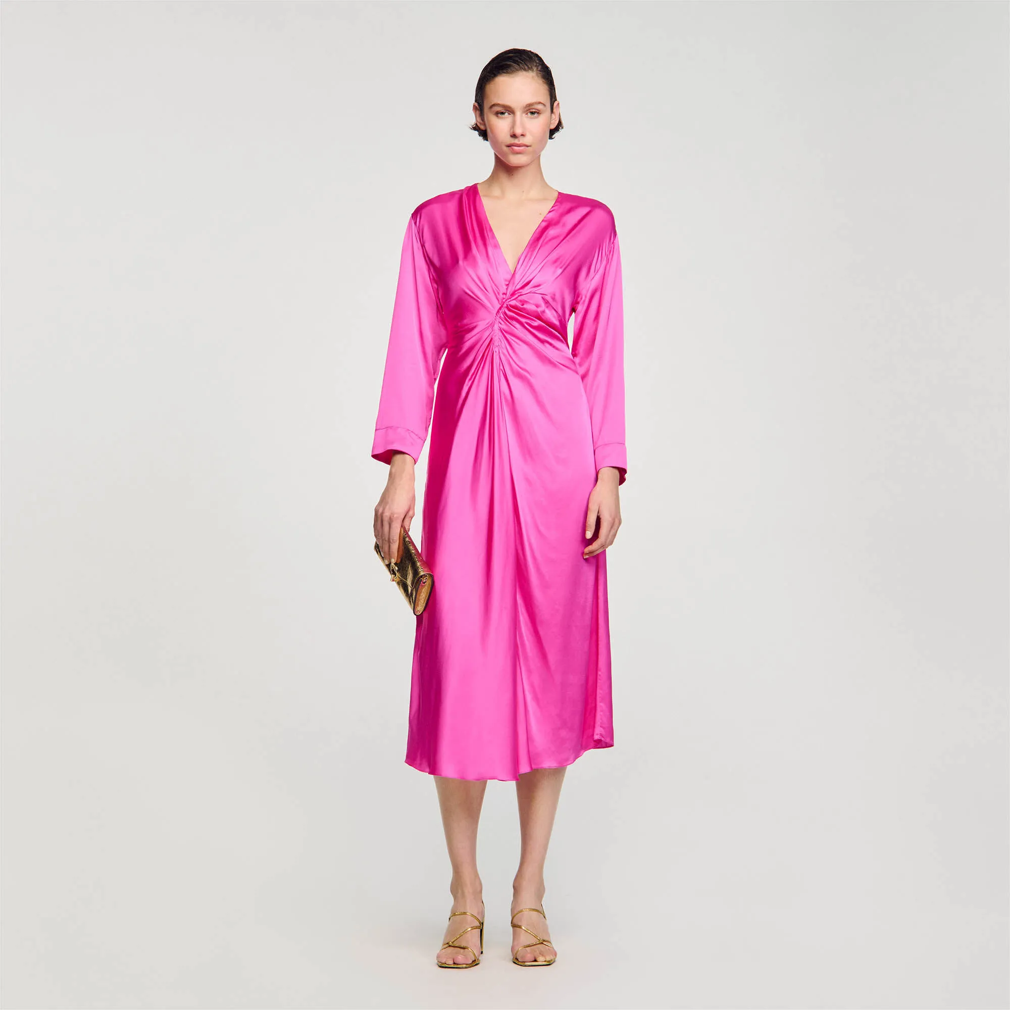 Robe longue drapée