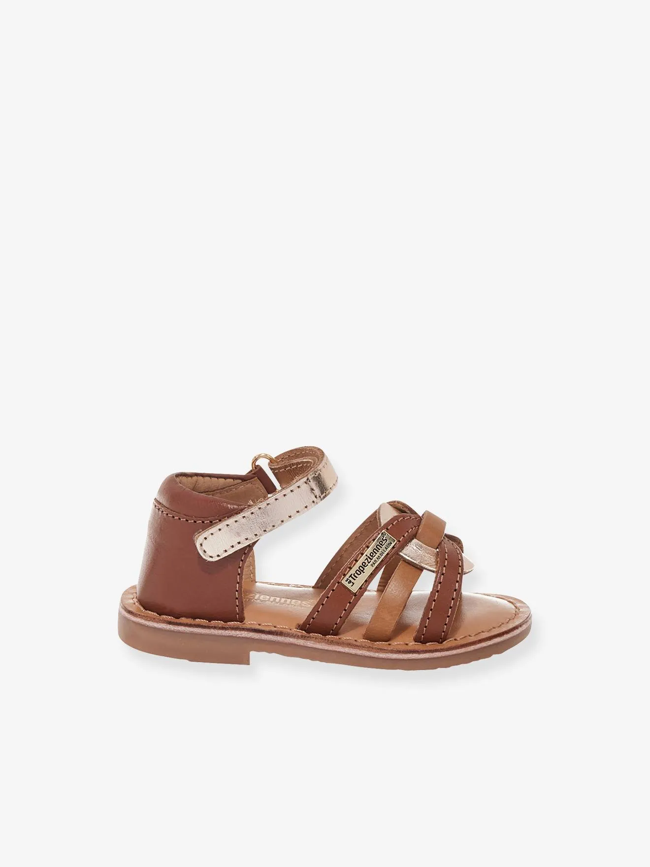 Sandales cuir bébé Badari LES TROPEZIENNES® PAR M. BELARBI beige imprimé - Les Tropéziennes