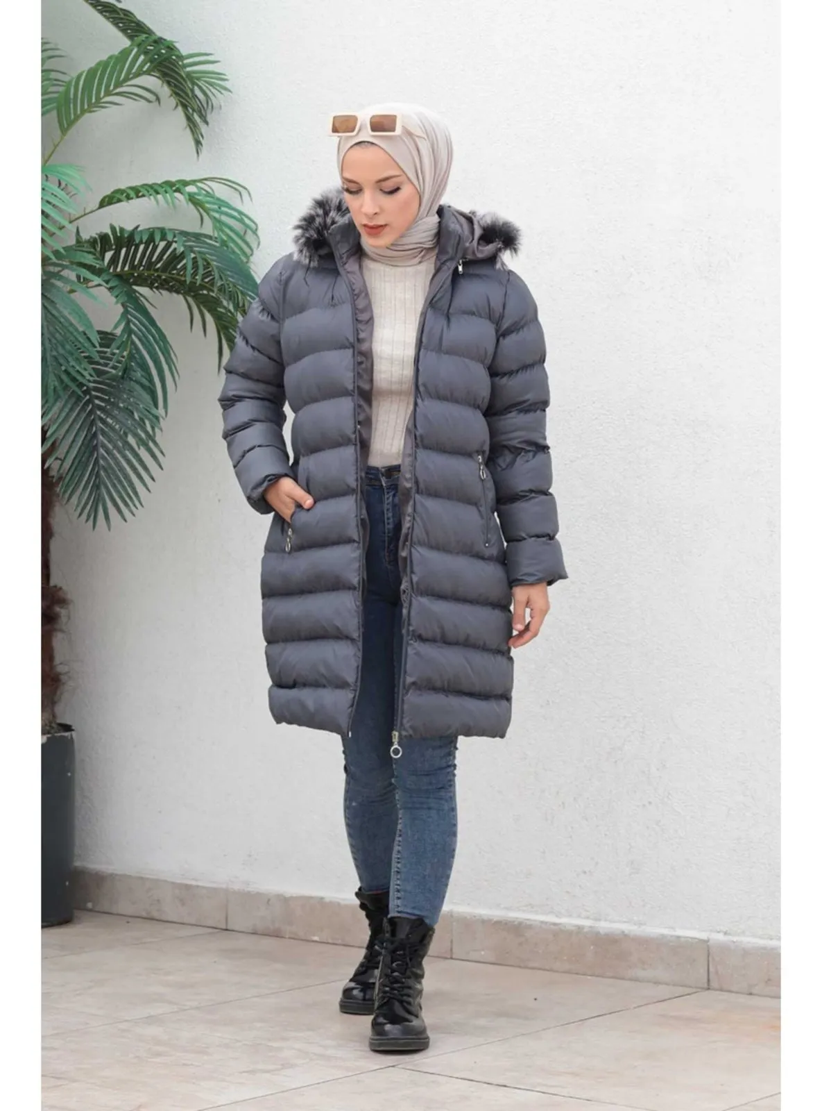 Smoke - Fully Lined - Plus Size Puffer Jacket