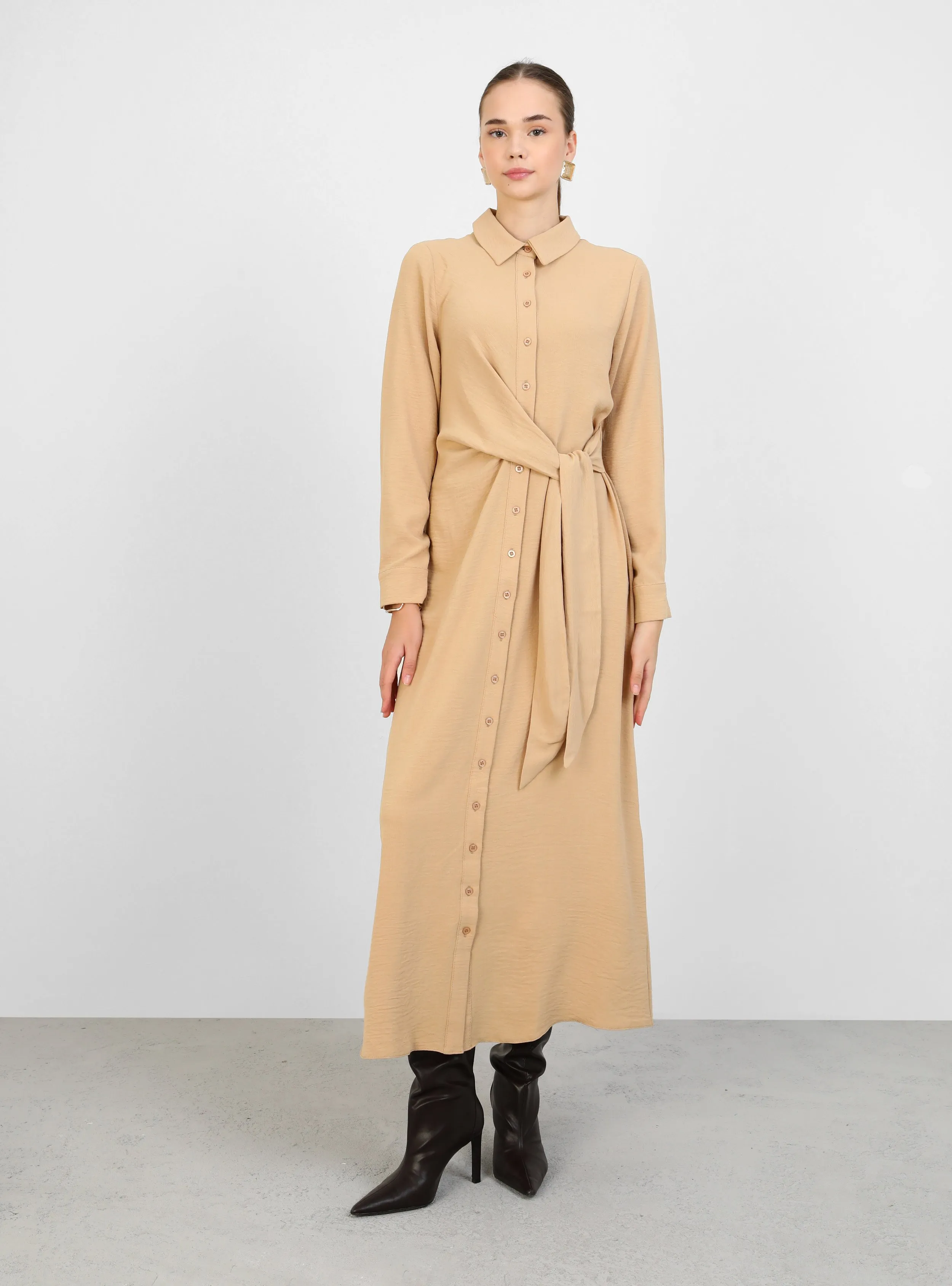 Stone Color - Modest Dress