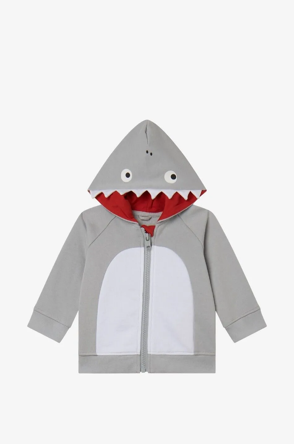 Sweat-shirt zippé à capuche bébé Shark