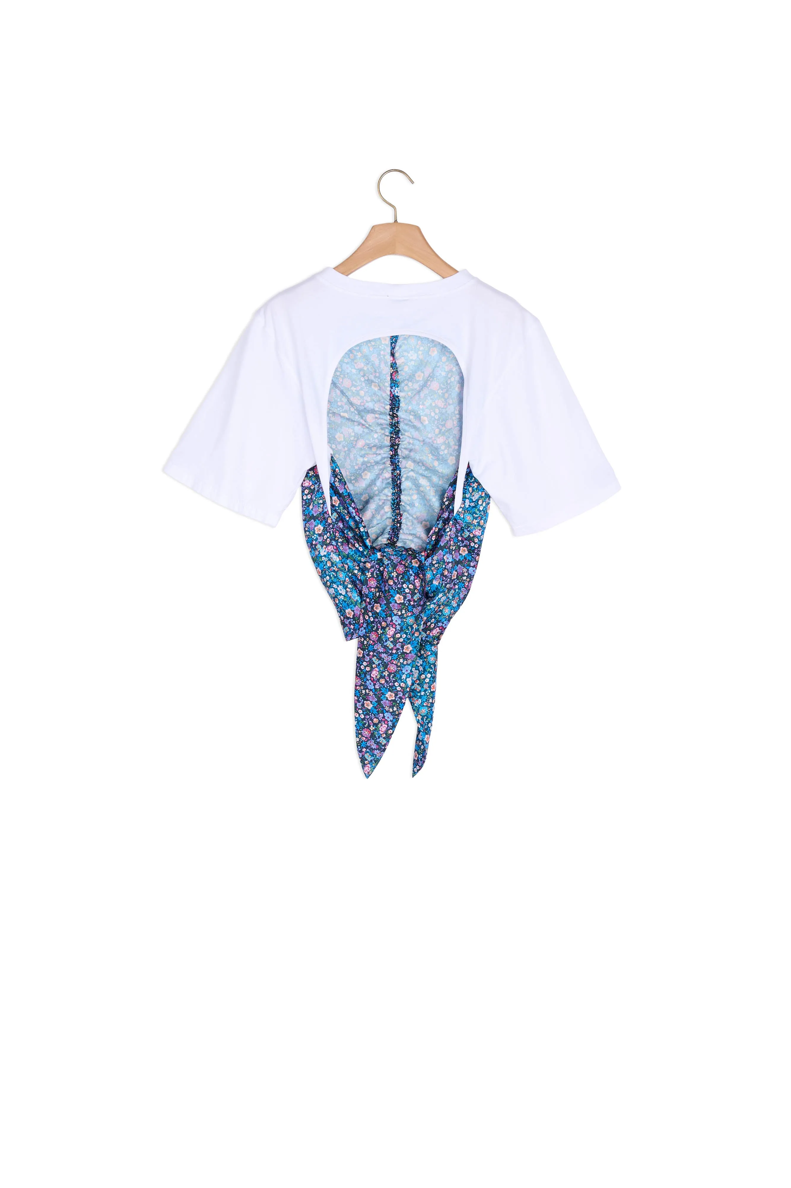 T-shirt foulard ouvert au dos