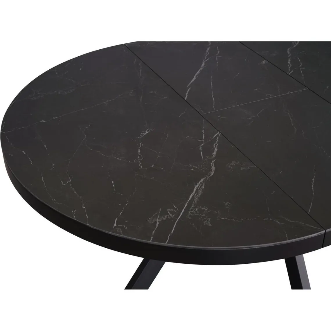 Table de repas ronde plateau céramique Roma Gris Anthracite  | 3 Suisses