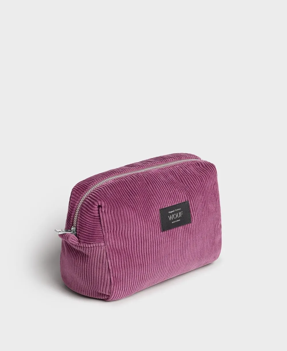 Trousse de toilette en coton bio | "mauve toiletry bag" femme - Wouf