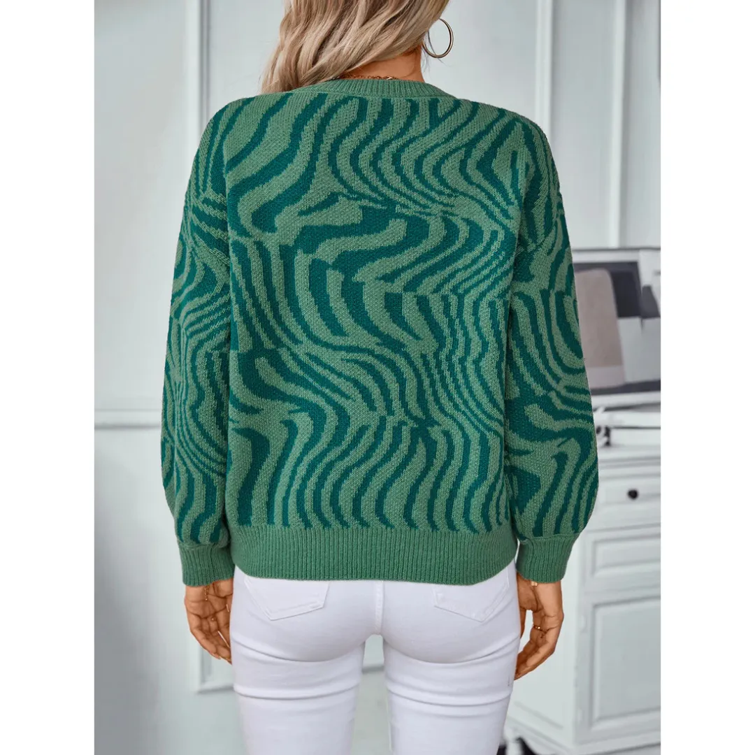 Wavena | Pull Tricoté Pour Femmes  Col Rond | Manches Longues